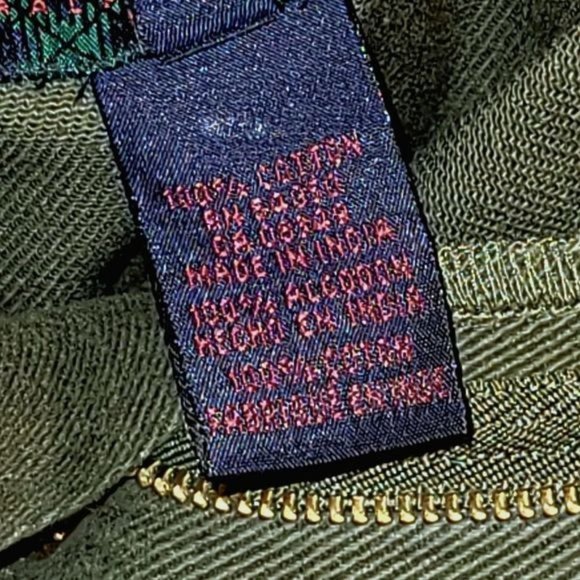 Vintage Ralph by Ralph Lauren Mini Skirt Army Green Cotton Denim Moto Size 12 - Picture 8 of 10